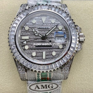 AMG Factory Rolex GMT-Master II 116769TBR-74779BR 40mm Full 904L Half Green Bracelet Material Diamond Dial