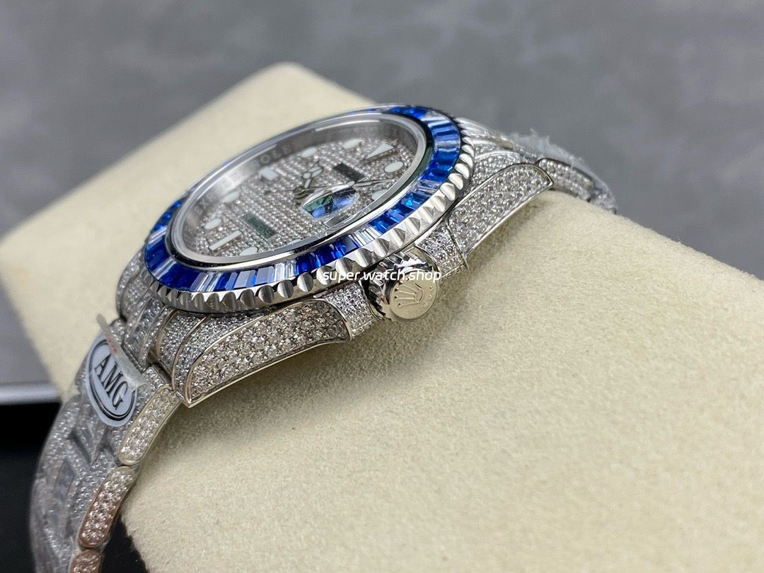 AMG Factory Rolex Submariner Date 116610 40mm Blue White Diamond Bezel Full 904L Diamond Diamond Dial - Image 7