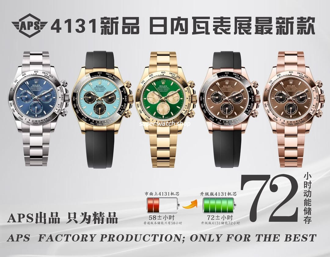 APS Factory Counterweight Rolex Daytona 126518LN-0012 Yellow Gold Rubber Strap Champagne Dial - Image 10