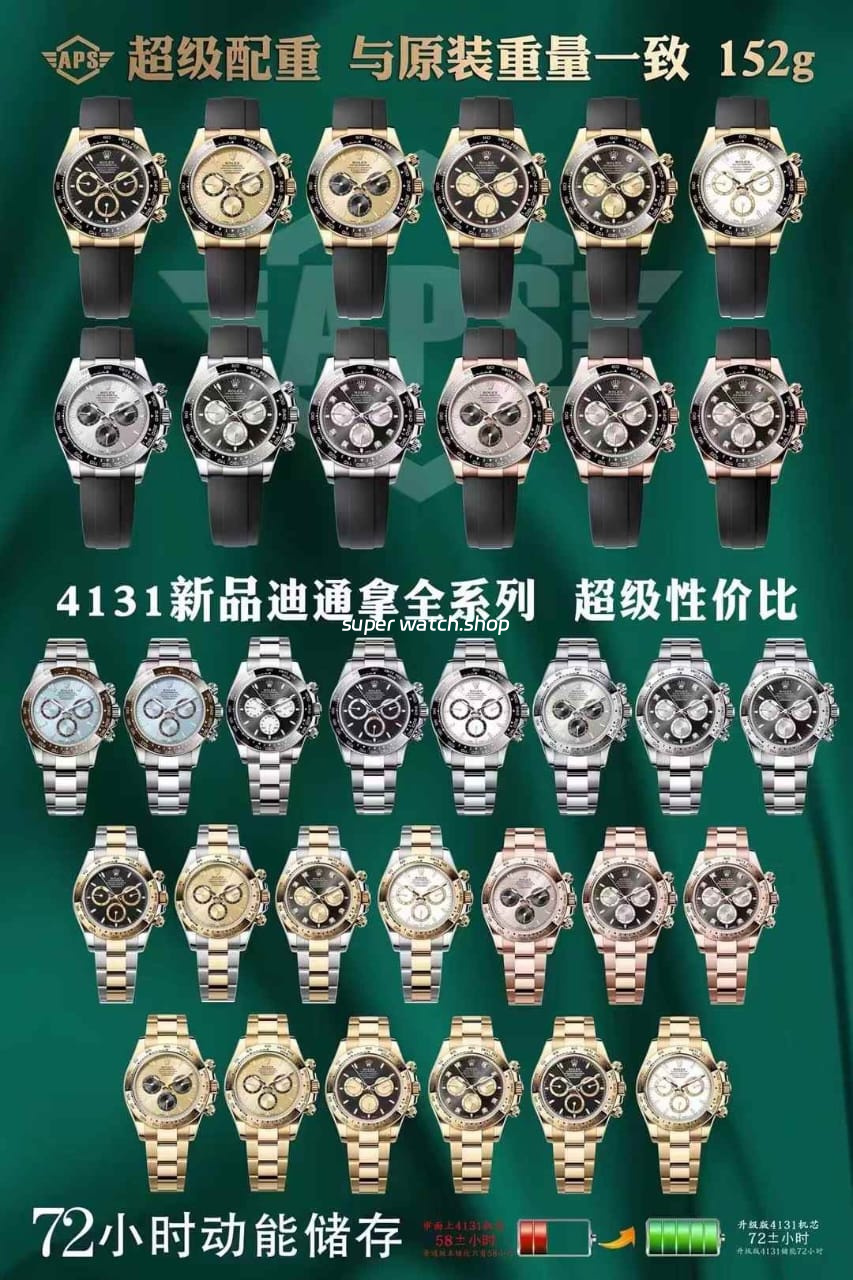 APS Factory Counterweight Rolex Daytona 126518LN-0012 Yellow Gold Rubber Strap Champagne Dial - Image 11