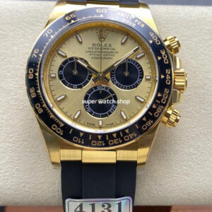 APS Factory Counterweight Rolex Daytona 126518LN-0012 Yellow Gold Rubber Strap Champagne Dial