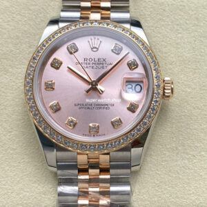 ARF Factory Counterweight Rolex Datejust 278381RBR-0024 31mm Rose Gold Diamond Bezel Rose Dial