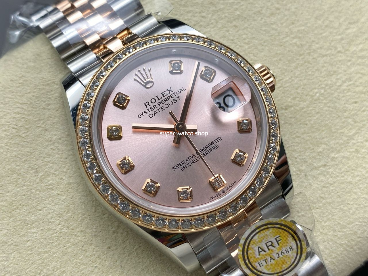 ARF Factory Counterweight Rolex Datejust 278381RBR-0024 31mm Rose Gold Diamond Bezel Rose Dial - Image 2