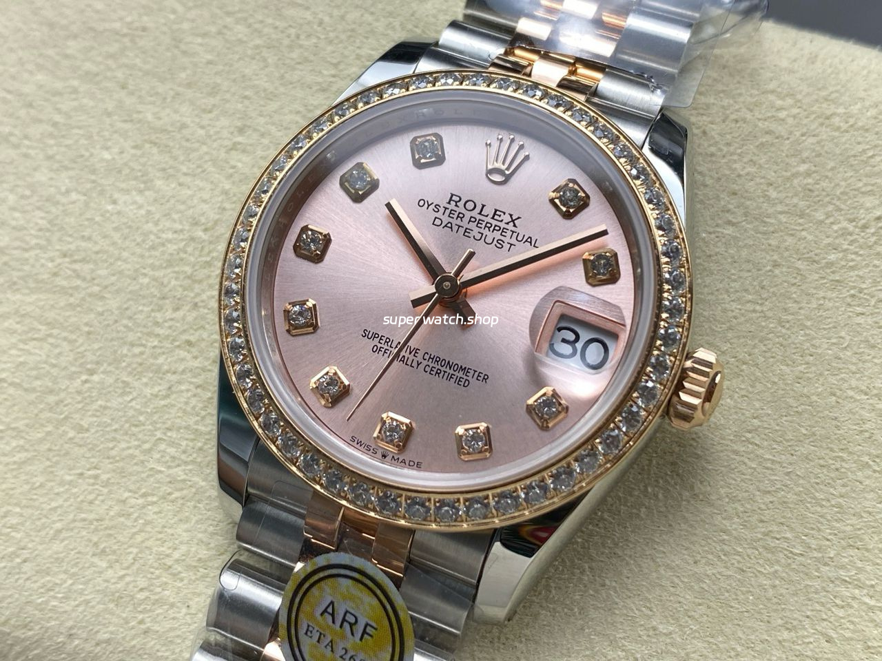 ARF Factory Counterweight Rolex Datejust 278381RBR-0024 31mm Rose Gold Diamond Bezel Rose Dial - Image 3