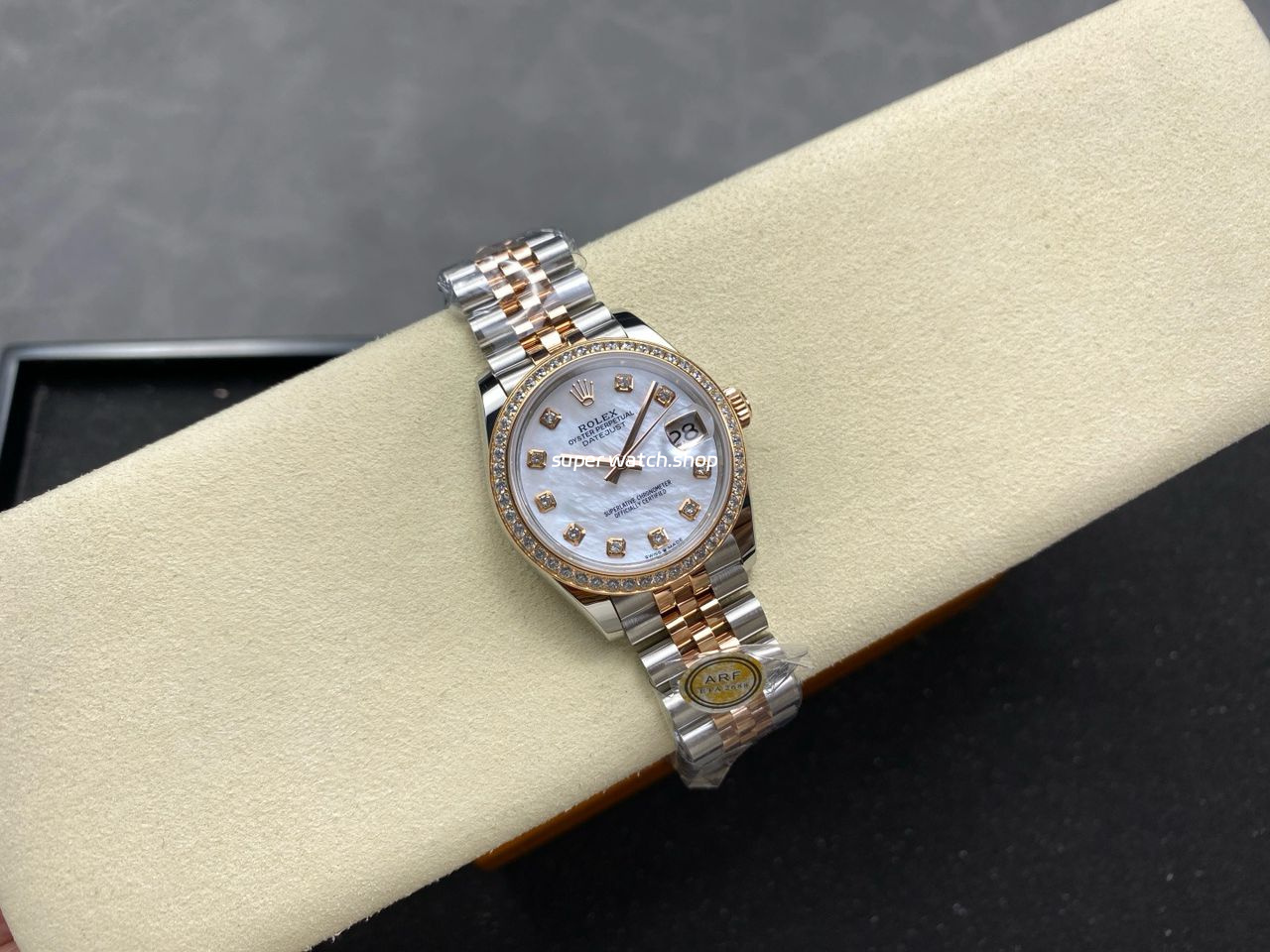 ARF Factory Counterweight Rolex Datejust 278381RBR-0026 31mm Rose Gold Diamond Bezel Mother of Pearl Dial - Image 4