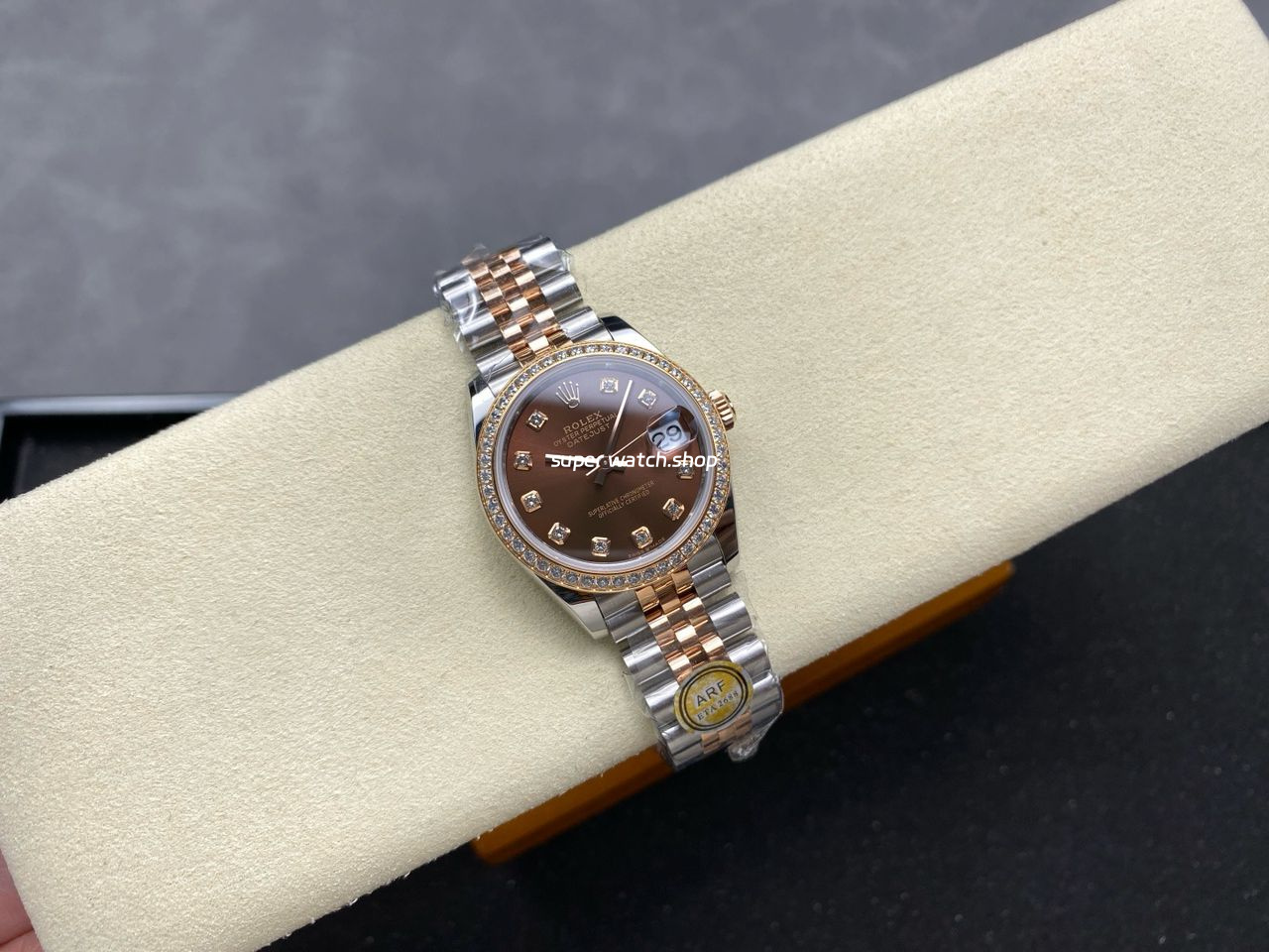 ARF Factory Counterweight Rolex Datejust 278381RBR-0028 31mm Rose Gold Diamond Bezel Brown Dial - Image 4