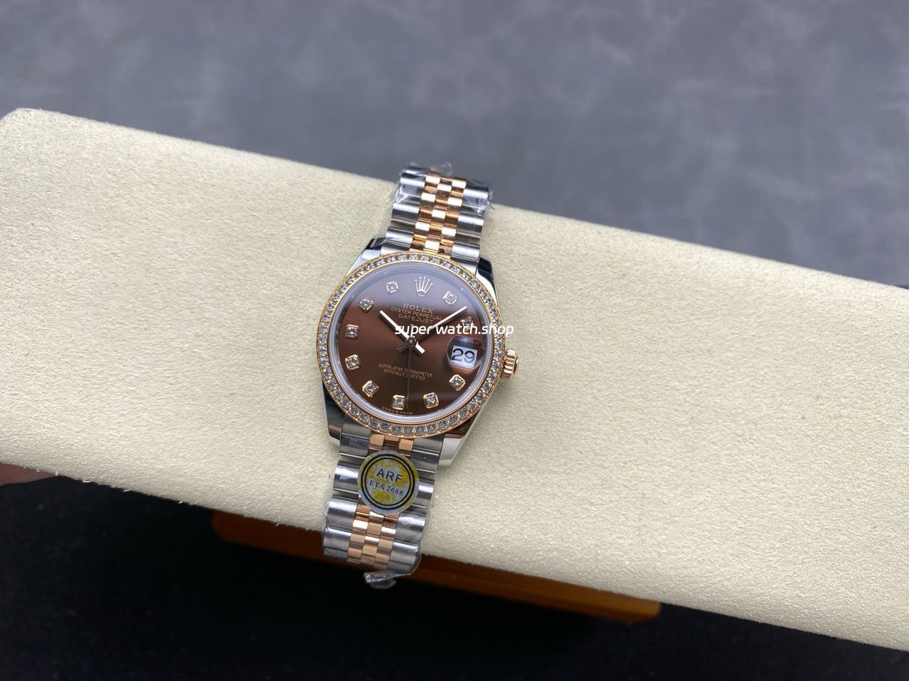 ARF Factory Counterweight Rolex Datejust 278381RBR-0028 31mm Rose Gold Diamond Bezel Brown Dial - Image 5