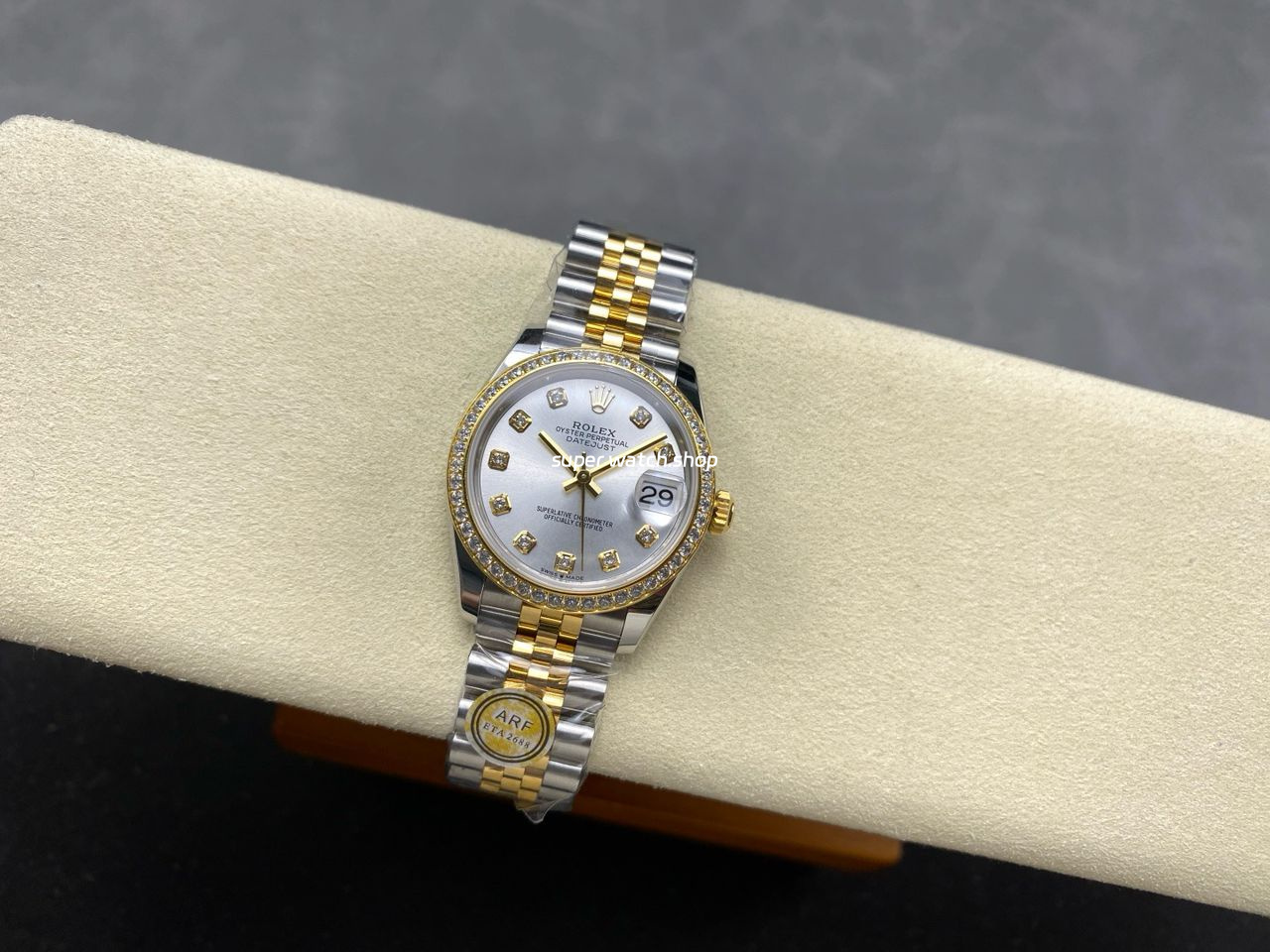 ARF Factory Counterweight Rolex Datejust 278383RBR-0020 31mm Yellow Gold Diamond Bezel Silver Dial - Image 5