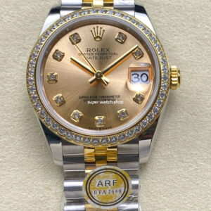 ARF Factory Counterweight Rolex Datejust 278383RBR-0026 31mm Yellow Gold Diamond Bezel Champagne Dial