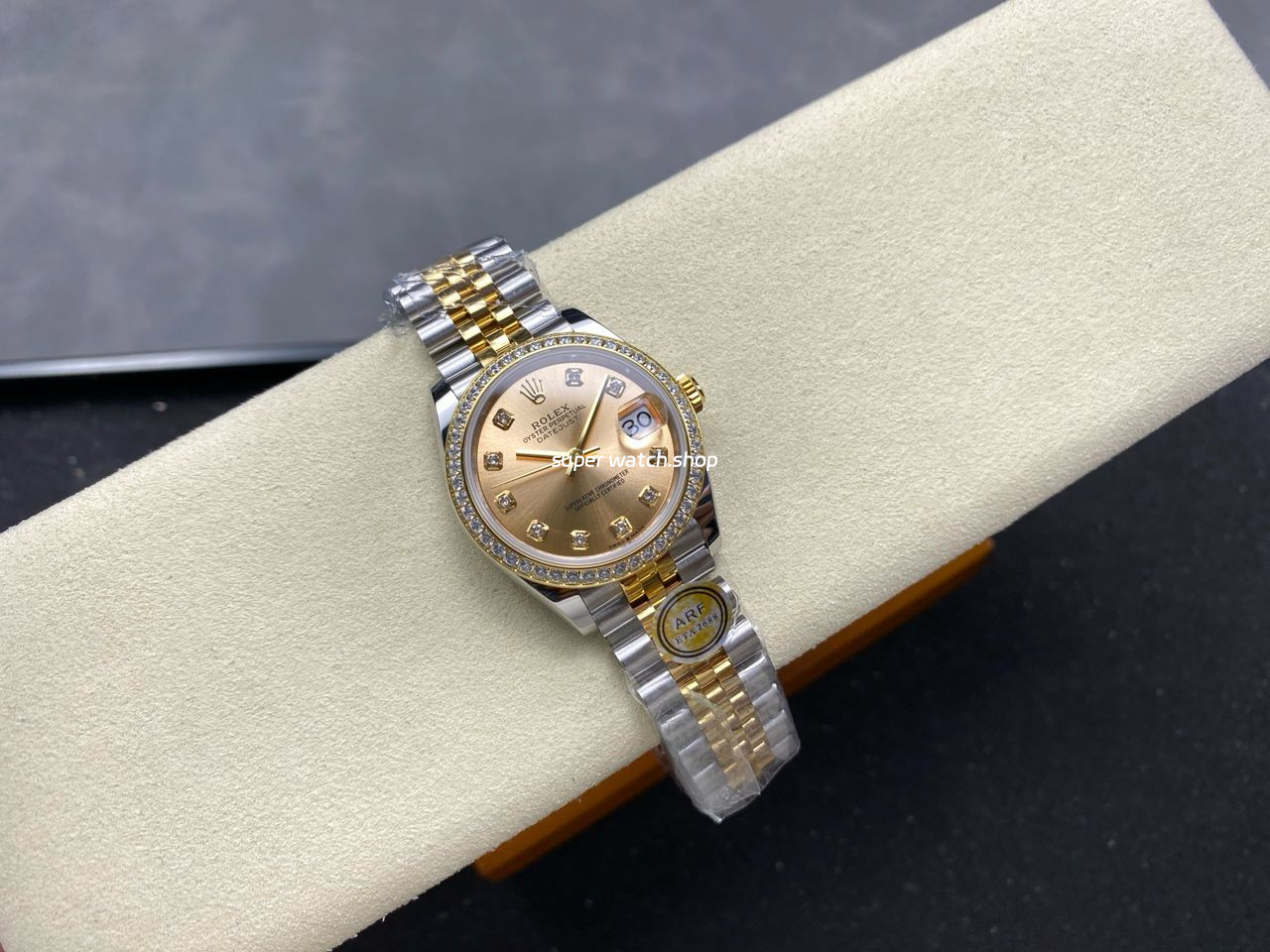 ARF Factory Counterweight Rolex Datejust 278383RBR-0026 31mm Yellow Gold Diamond Bezel Champagne Dial - Image 4