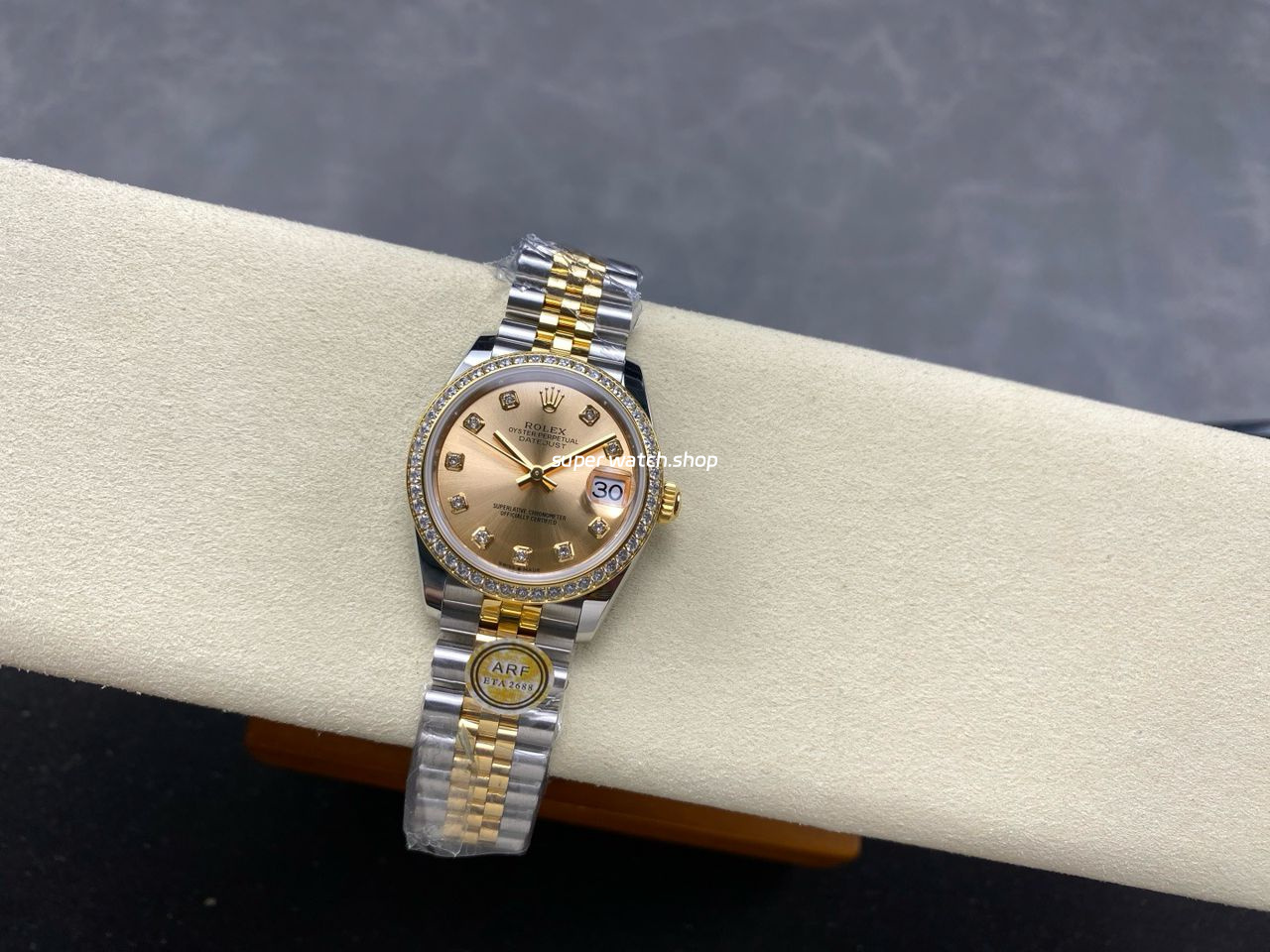 ARF Factory Counterweight Rolex Datejust 278383RBR-0026 31mm Yellow Gold Diamond Bezel Champagne Dial - Image 5