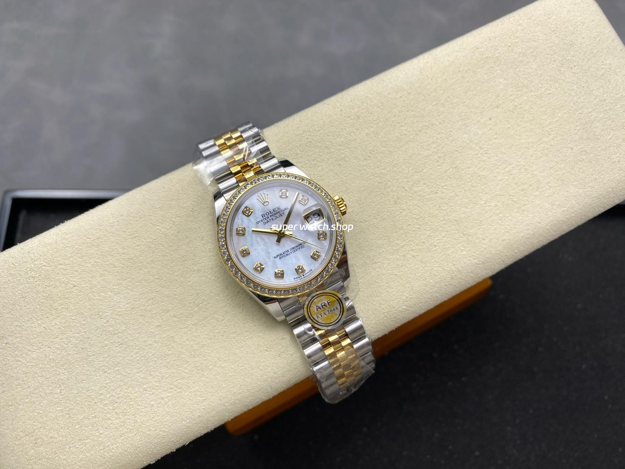 ARF Factory Counterweight Rolex Datejust 278383RBR-0028 31mm Yellow Gold Diamond Bezel Mother of Pearl Dial - Image 4