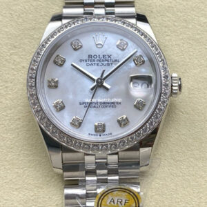 ARF Factory Counterweight Rolex Datejust 278384RBR-0008 31mm Diamond Bezel Mother of Pearl Dial