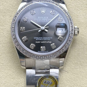 ARF Factory Counterweight Rolex Datejust 278384RBR-0009 31mm Diamond Bezel Dark Grey Dial