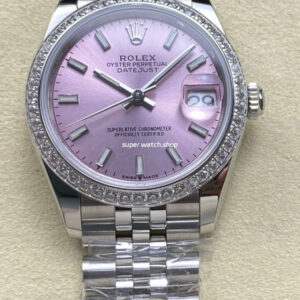 ARF Factory Counterweight Rolex Datejust 278384RBR-0018 31mm Diamond Bezel Pink Dial Jubilee
