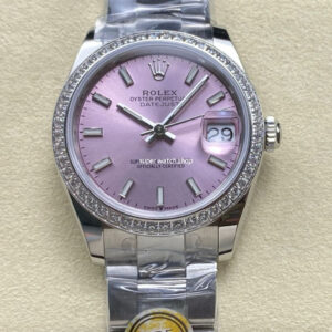 ARF Factory Counterweight Rolex Datejust 278384RBR-0018 31mm Diamond Bezel Pink Dial