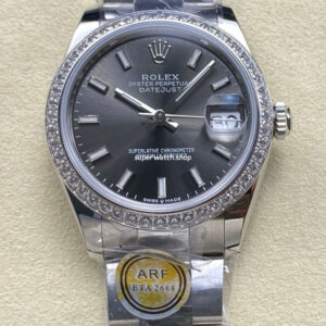 ARF Factory Counterweight Rolex Datejust 278384RBR-0019 31mm Diamond Bezel Dark Grey Dial