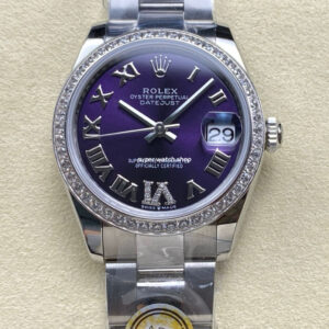 ARF Factory Counterweight Rolex Datejust 278384RBR-0029 31mm Diamond Bezel Roman VI Purple Dial
