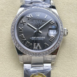 ARF Factory Counterweight Rolex Datejust 278384RBR-0031 31mm Diamond Bezel Roman VI Dark Grey Dial