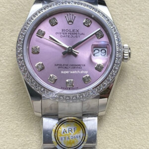 ARF Factory Counterweight Rolex Datejust 278384RBR-0035 31mm Diamond Bezel Pink Dial