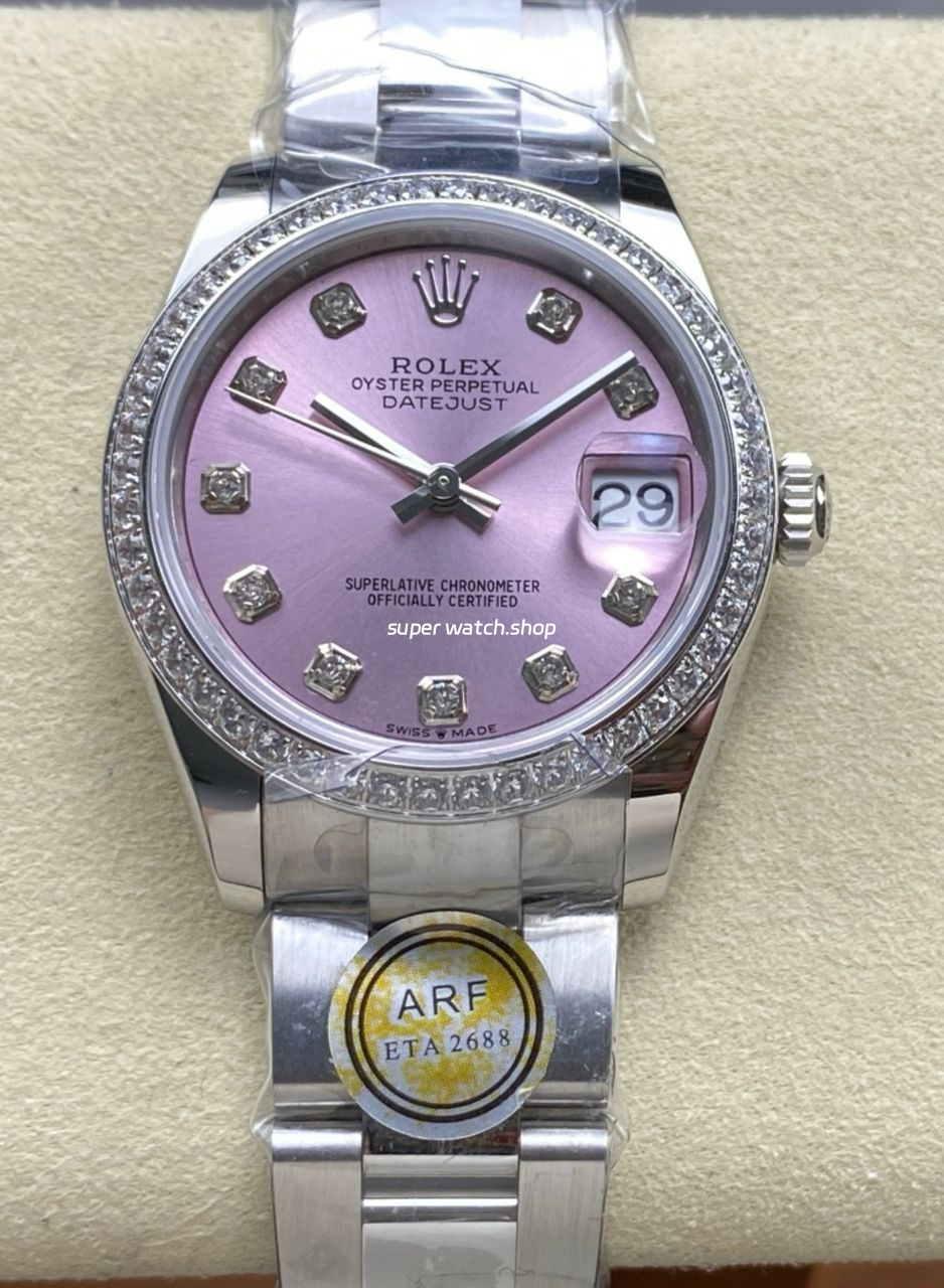 ARF Factory Counterweight Rolex Datejust 278384RBR-0035 31mm Diamond Bezel Pink Dial