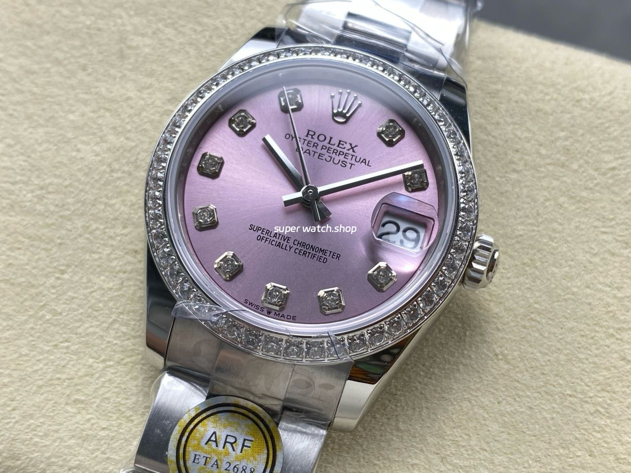 ARF Factory Counterweight Rolex Datejust 278384RBR-0035 31mm Diamond Bezel Pink Dial - Image 3