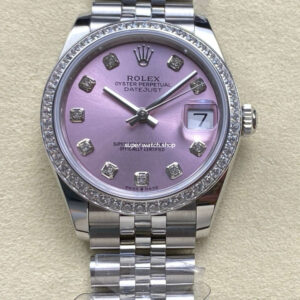 ARF Factory Counterweight Rolex Datejust 278384RBR-0036 31mm Diamond Bezel Pink Dial