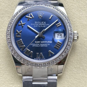 ARF Factory Counterweight Rolex Datejust 278384RBR-0038 31mm Diamond Bezel Roman Numerals Blue Dial