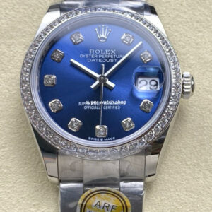ARF Factory Counterweight Rolex Datejust 278384RBR 31mm Diamond Bezel Diamond Blue Dial
