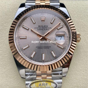 ARF Factory Counterweight Rolex Datejust 41 126331-0010 41mm Half Rose Gold Pink Dial Jubilee