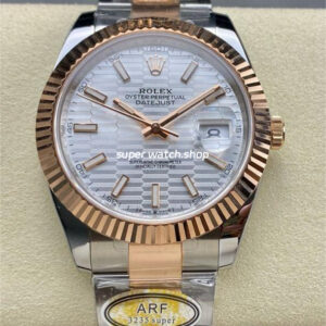 ARF Factory Counterweight Rolex Datejust 41 126331-0017 41mm Half Rose Gold Fluted Silver Dial