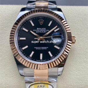 ARF Factory Counterweight Rolex Datejust 41 126331 41mm Half Rose Gold Black Dial