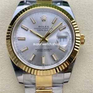 ARF Factory Counterweight Rolex Datejust 41 126333-0001 41mm Half Yellow Gold Silver Dial