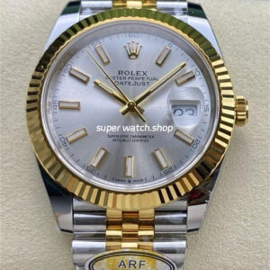 ARF Factory Counterweight Rolex Datejust 41 126333-0002 41mm Half Yellow Gold Silver Dial Jubilee