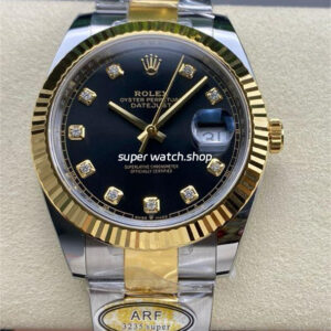 ARF Factory Counterweight Rolex Datejust 41 126333-0005 41mm Half Yellow Gold Black Diamond Dial