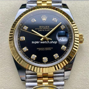 ARF Factory Counterweight Rolex Datejust 41 126333-0006 41mm Half Yellow Gold Black Diamond Dial Jubilee