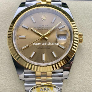 ARF Factory Counterweight Rolex Datejust 41 126333-0010 41mm Half Yellow Gold Champagne Dial Jubilee