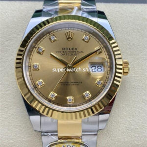 ARF Factory Counterweight Rolex Datejust 41 126333-0011 41mm Half Yellow Gold Champagne Diamond Dial
