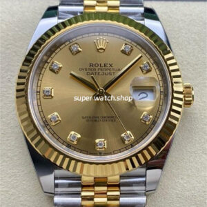 ARF Factory Counterweight Rolex Datejust 41 126333-0012 41mm Half Yellow Gold Champagne Diamond Dial Jubilee