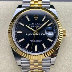 ARF Factory Counterweight Rolex Datejust 41 126333-0014 41mm Half Yellow Gold Black Dial Jubilee