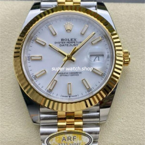 ARF Factory Counterweight Rolex Datejust 41 126333-0016 41mm Half Yellow Gold White Dial Jubilee
