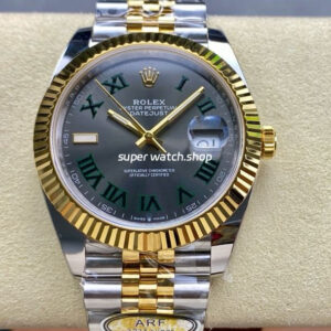 ARF Factory Counterweight Rolex Datejust 41 126333-0020 41mm Half Yellow Gold Roman Numerals Grey Dial Jubilee