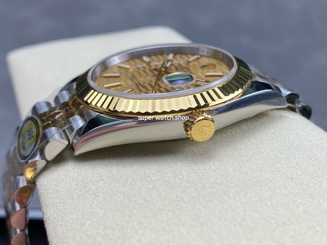 ARF Factory Counterweight Rolex Datejust 41 126333-0022 41mm Half Yellow Gold Fluted Champagne Dial Jubilee - Image 7