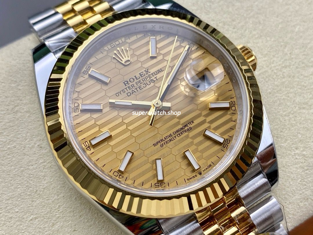 ARF Factory Counterweight Rolex Datejust 41 126333-0022 41mm Half Yellow Gold Fluted Champagne Dial Jubilee - Image 2