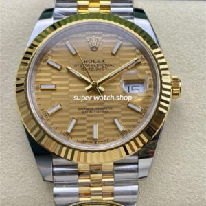 ARF Factory Counterweight Rolex Datejust 41 126333-0022 41mm Half Yellow Gold Fluted Champagne Dial Jubilee