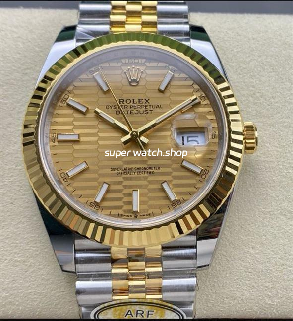 ARF Factory Counterweight Rolex Datejust 41 126333-0022 41mm Half Yellow Gold Fluted Champagne Dial Jubilee
