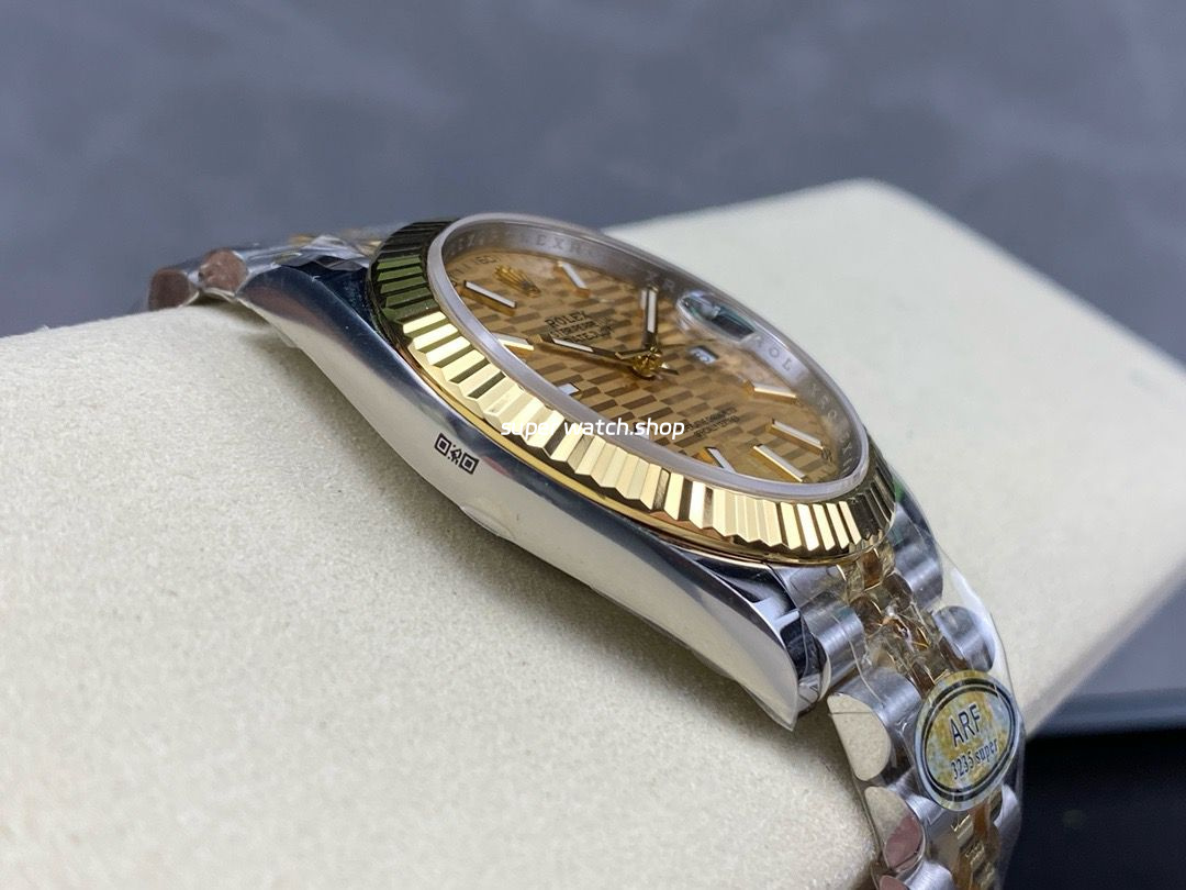 ARF Factory Counterweight Rolex Datejust 41 126333-0022 41mm Half Yellow Gold Fluted Champagne Dial Jubilee - Image 6