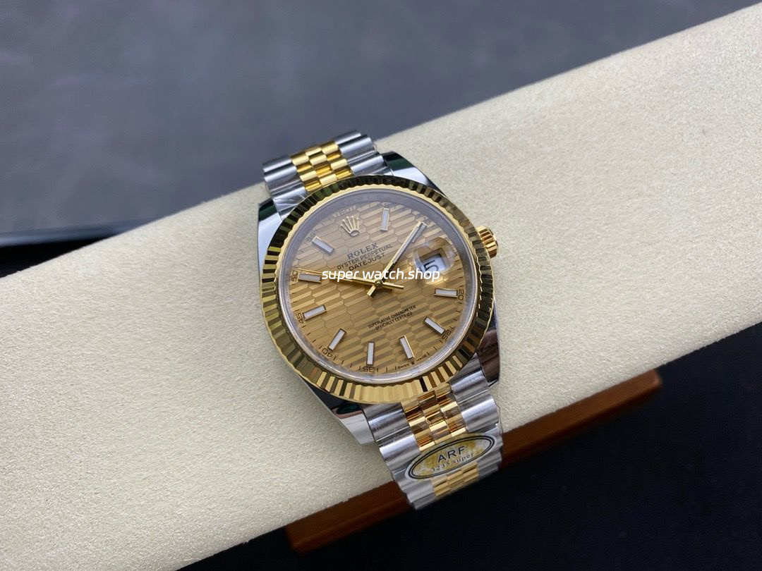 ARF Factory Counterweight Rolex Datejust 41 126333-0022 41mm Half Yellow Gold Fluted Champagne Dial Jubilee - Image 4
