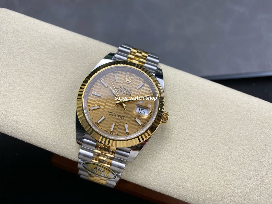 ARF Factory Counterweight Rolex Datejust 41 126333-0022 41mm Half Yellow Gold Fluted Champagne Dial Jubilee - Image 5
