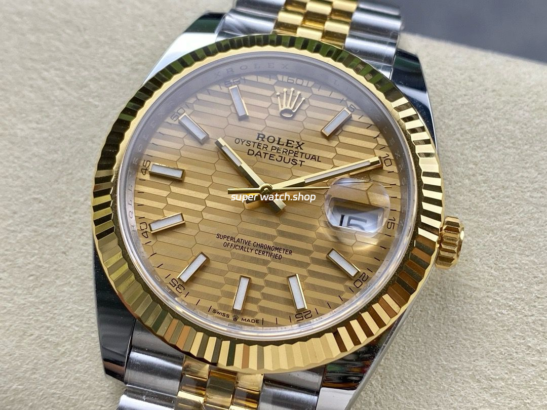 ARF Factory Counterweight Rolex Datejust 41 126333-0022 41mm Half Yellow Gold Fluted Champagne Dial Jubilee - Image 3